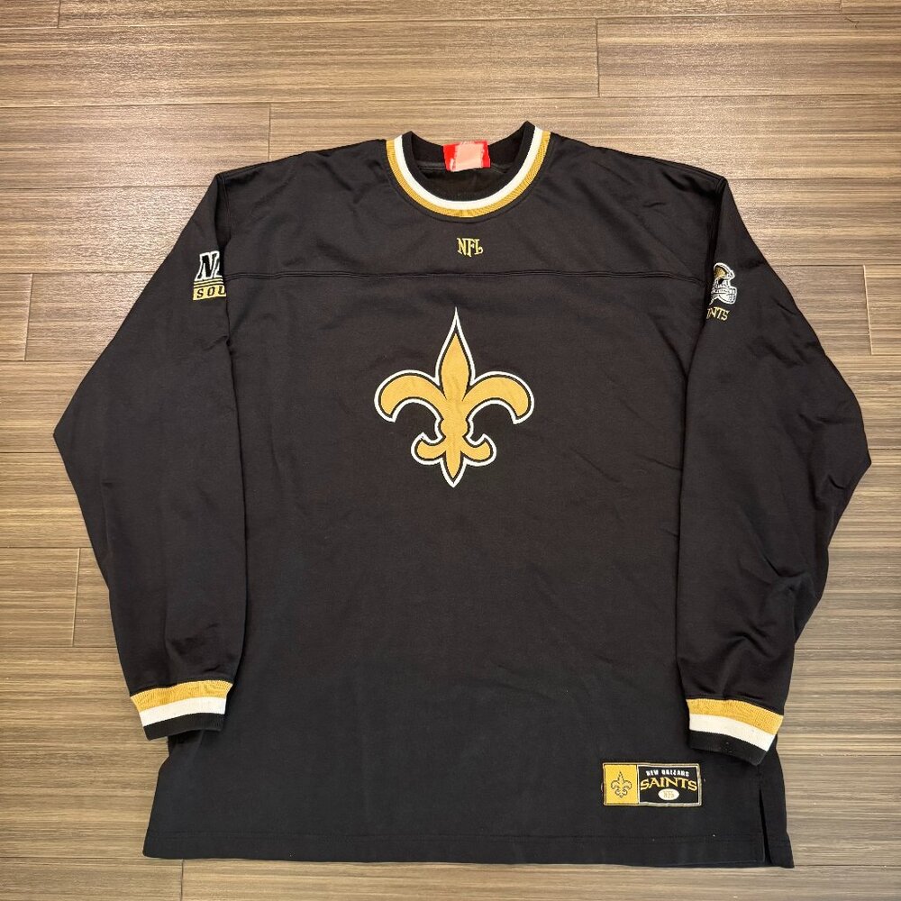 NFL New Orleans Saints Black Gold NFC Long Sleeve Jersey Size XL